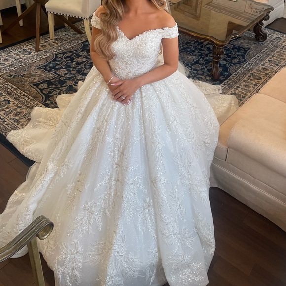 Customized Bedazzled Ballgown Wedding Dress